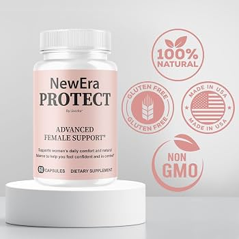 Illustration of NewEra Protect bottle and pelvic floor support overview